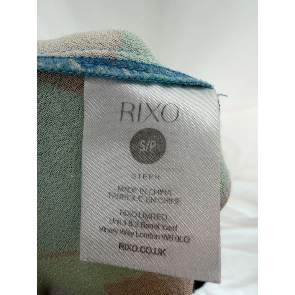 RIXO Steph Maxi Dress Floral Open Back Tie Waist Puff Sleeve Size S - Picture 7 of 9